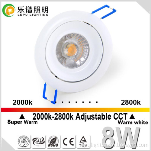 Vanern 8W CCT Dimmable sharp COB 2000K-2800K led downlight